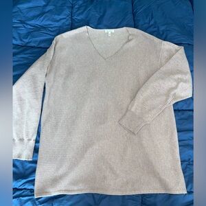 XL Ella Moss Women’s Long Sleeve Ribbed V-Neck Sweater Pullover Purple Mauve